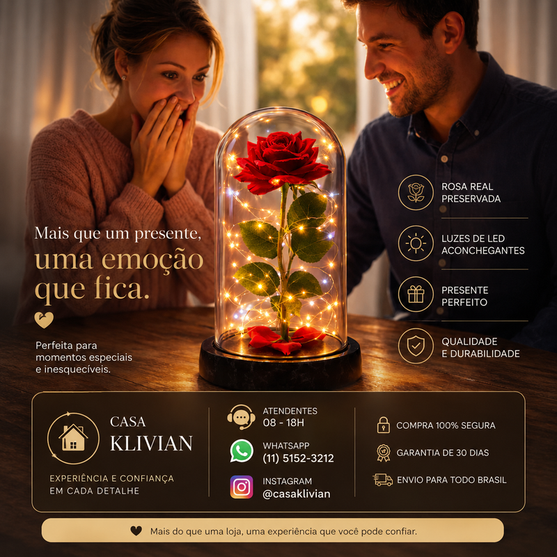 Rosa Premium Luxo com LED  Perfeita para seu Amor🎁