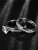 Par de Aliancas de casamento de ouro Anel de noivado de aco inoxidavel para mulheres Sem caixinha