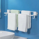 Porta Toalha Para Banheiro DUPLA CAMADA COM GANCHOS Sem Furo Com Suporte De Adesivos Multiuso