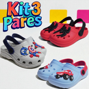 KIT 3 PARES DE SANDALIA BABUCHE INFANTIL PARA MENINO