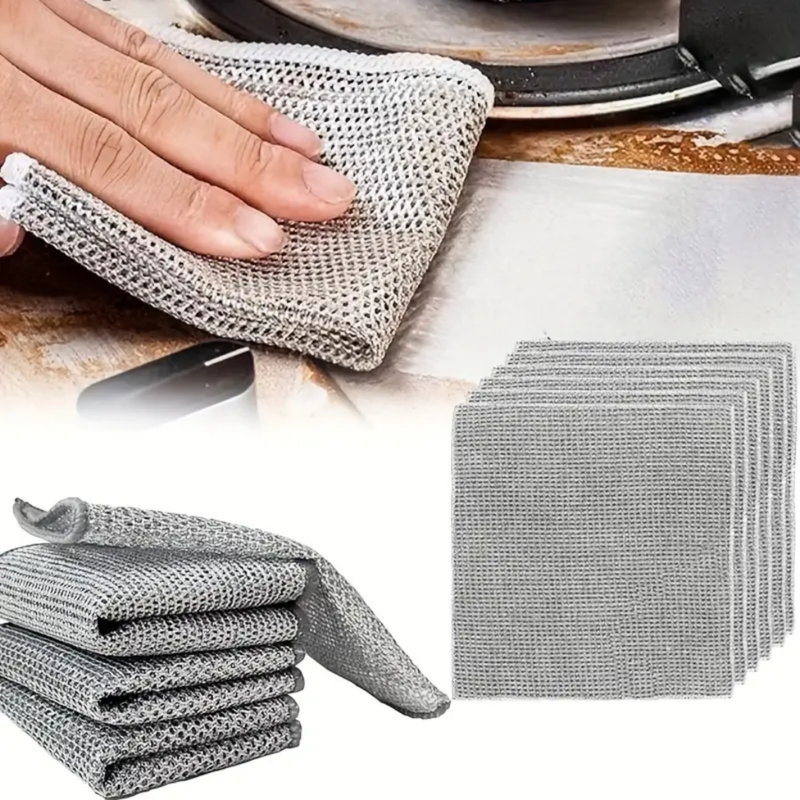 Kit 6/12/18/24 Panos De Limpeza Aço Premium Arear Panela Fogão Toalha Louça Tira Gordura Reutilizável