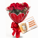 Rosas Vermelhas Para Presentes Buquê Com Cartão Namoradas dia das mães buque de rosas vermelhas