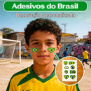 Combo Torcedor Bandeira Copa 2026 Adesivo Trompete Pintura Facial Bandeira Brasil Adesivo Vuvuzela KIT TORCEDOR
