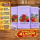Kit 10 Pano De Prato Copa Grande Atacado 45x85 De Cozinha Estampado Algodão