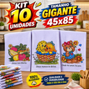 Kit 10 Pano De Prato Copa Grande Atacado 45x85 De Cozinha Estampado Algodão