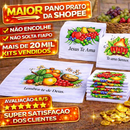 Kit 10 Pano De Prato Copa Grande Atacado 45x85 De Cozinha Estampado Algodão