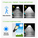 Luminária Solar Parede 108 COB Carregar LED Luz Branco frio Prova D'Água Sensor Presença 3 funções