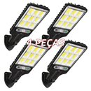 Luminária Solar Parede 108 COB Carregar LED Luz Branco frio Prova D'Água Sensor Presença 3 funções