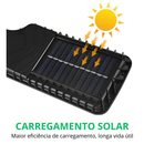 Luminária Solar Parede 108 COB Carregar LED Luz Branco frio Prova D'Água Sensor Presença 3 funções