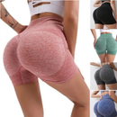 Kit 3/4pçs Shorts Fitness Feminino Cintura Alta Academia Levanta Bumbum Sem Costura