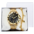 ⚡PROMOÇÃO⚡ Relogios Feminino Banhado + Pulseira Kit Relógio Feminino Dourado Super Lindo Promoção ***