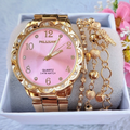 ⚡PROMOÇÃO⚡ Relogios Feminino Banhado + Pulseira Kit Relógio Feminino Dourado Super Lindo Promoção ***