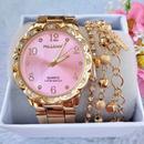⚡PROMOÇÃO⚡ Relogios Feminino Banhado + Pulseira Kit Relógio Feminino Dourado Super Lindo Promoção ***
