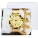 ⚡PROMOÇÃO⚡ Relogios Feminino Banhado + Pulseira Kit Relógio Feminino Dourado Super Lindo Promoção ***