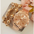 ⚡PROMOÇÃO⚡ Relogios Feminino Banhado + Pulseira Kit Relógio Feminino Dourado Super Lindo Promoção ***