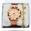 ⚡PROMOÇÃO⚡ Relogios Feminino Banhado + Pulseira Kit Relógio Feminino Dourado Super Lindo Promoção ***