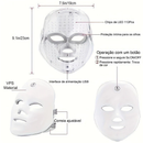 Máscara Facial LED 7 Cores Profissional – Clareia a Pele, Controla Acne e Reduz Poros para Tratamento Facial em Casa